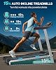 Caminadora plegable con inclinación automática del 15% WELLFIT, caminadoras resistentes para casa | Capacidad de 400 lbs, control por voz, Bluetooth, sensores de frecuencia cardíaca, motor de 4.0 HP, caminadora plegable para correr y caminar para adultos mayores, gimnasio en casa 3
