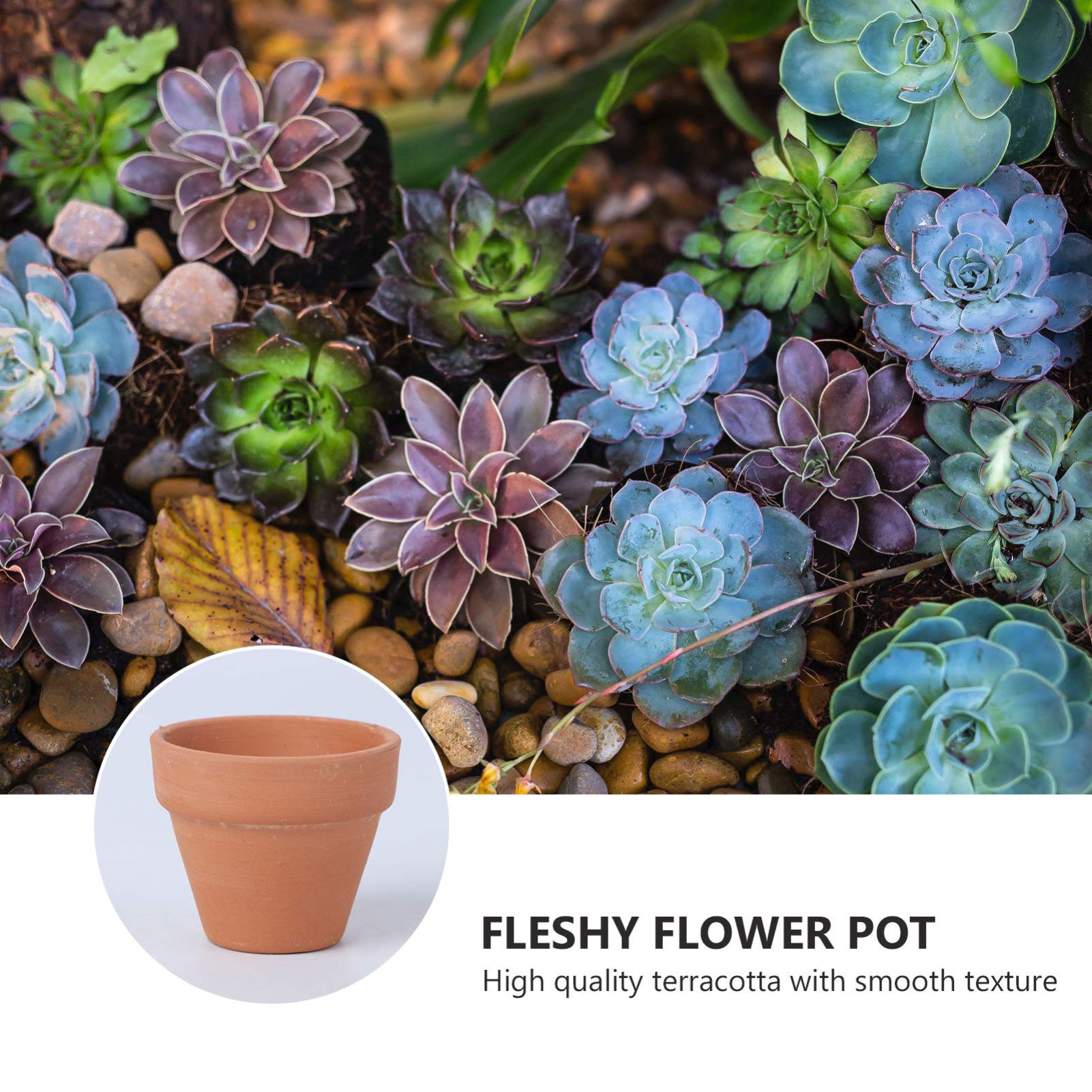 OUNONA 10Pcs Terracotta Pot Clay Ceramic Pottery Planter Cactus Flower Pots Succulent Nursery Small Pots (1.8 x 1.6 Inch)