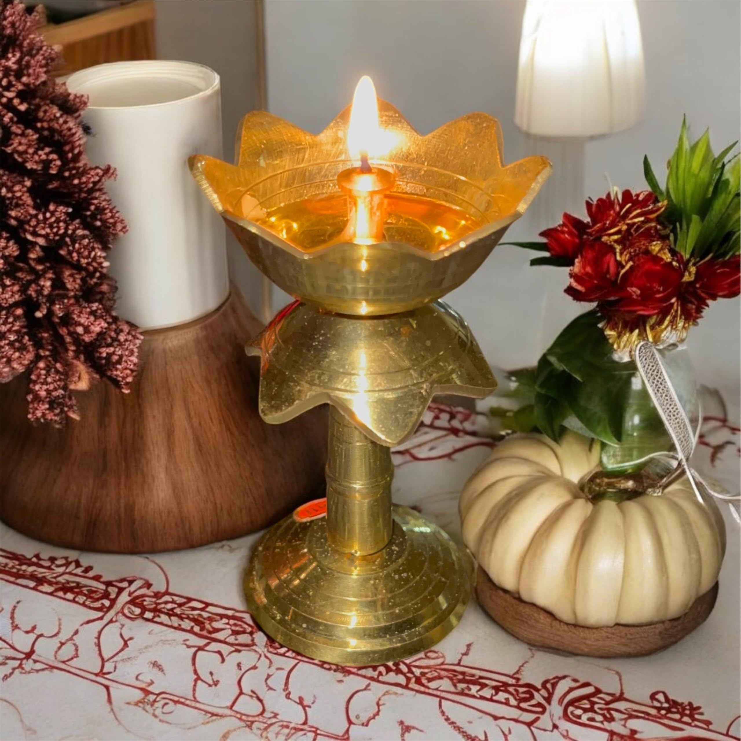 Candle Holder, Lotus Candle Holder, Brass Diwali Diya, Akhand Diya for Pooja, Urli Brass Golden Diyas,Return Gift, Oil lamp