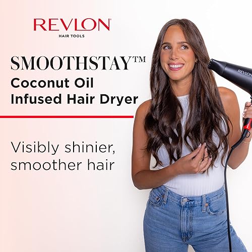 Miniatura 2 de Revlon SmoothStay - Secador de cabello con infusión de aceite de coco  Para un cabello suave y brillante