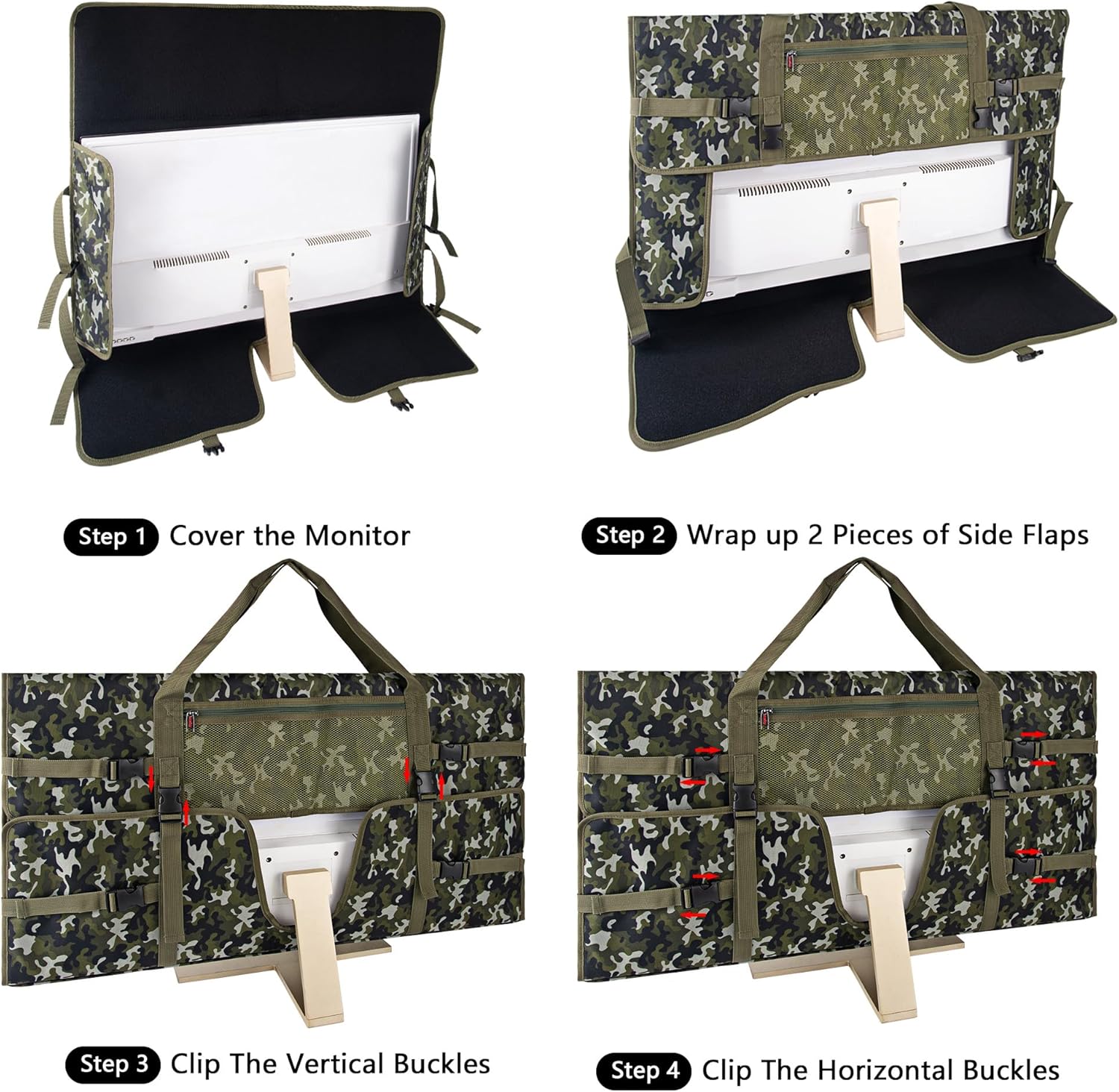 Travel Carrying Bag Compatible with 32" All-in-One Desktop Computer and 32" Monitor (Camouflage Green)
