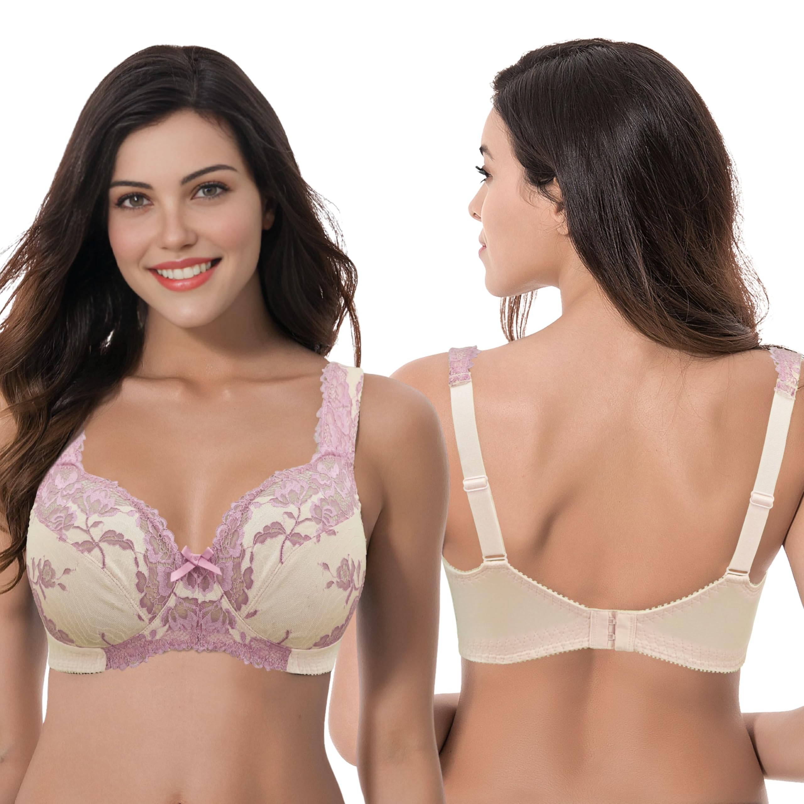 Curve Muse Taglia Grossa Reggiseni Senza Fili sfoderati Minimizer con Pizzo Ricamato