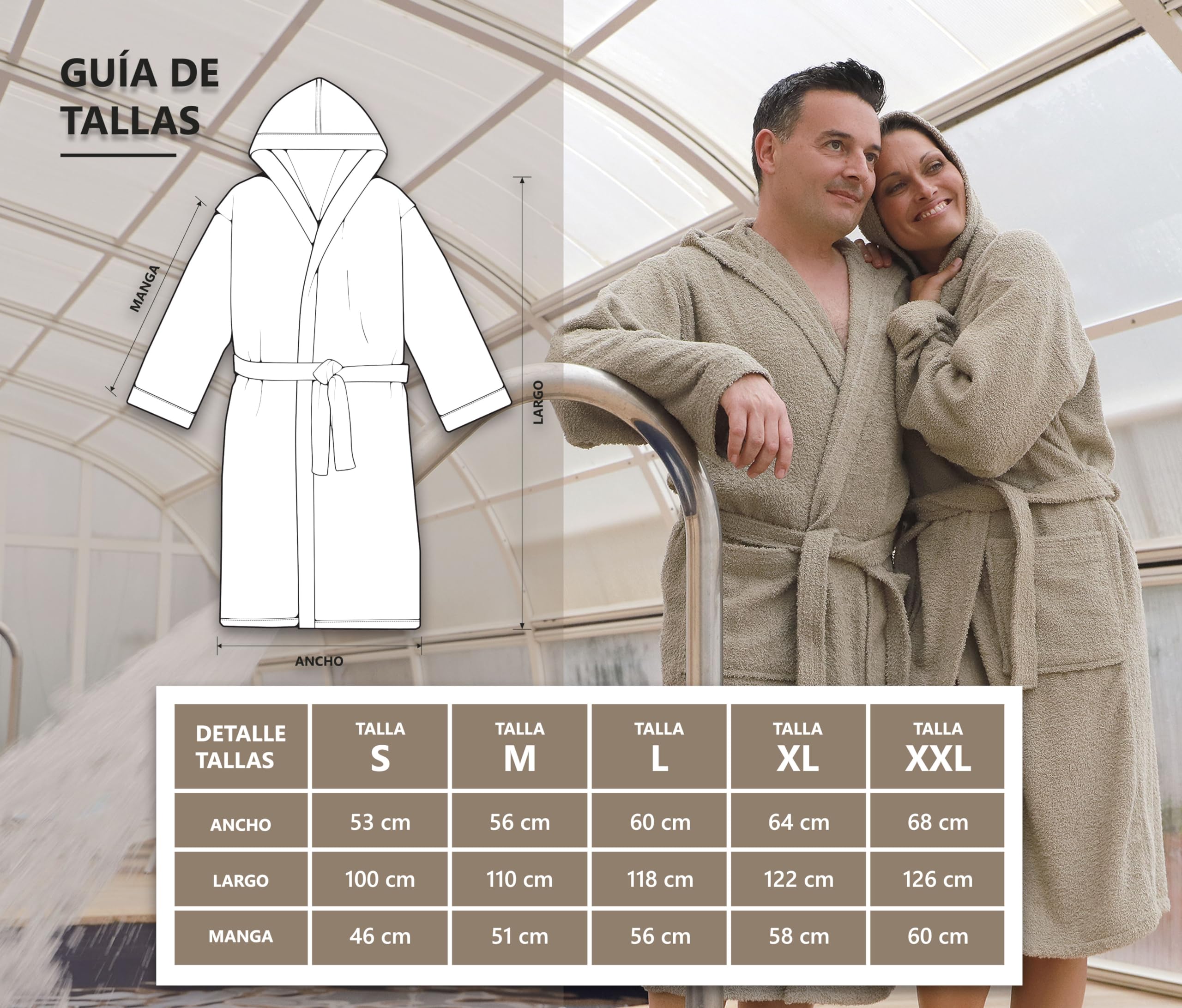 LEBENGOOD Albornoz Hombre con Capucha 100% Algodón OEKO-TEX, Toalla Rizo Americano 450 gsm,Albornoces Juveniles, Ducha, Piscina, Bata Baño, Unisex,Mujer, Tallas S M L XL XXL 3XL