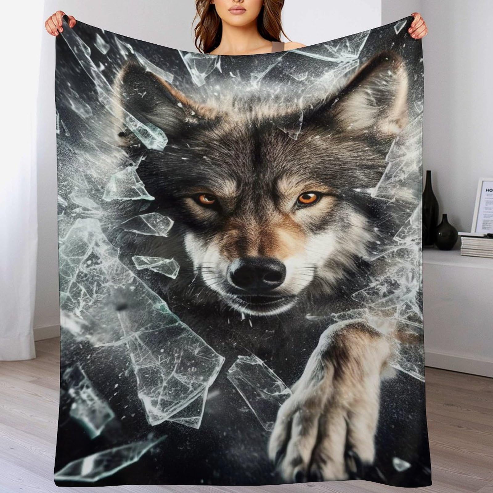 Couvertures moelleuses loup plaid de canape pour vos soirees d hiver