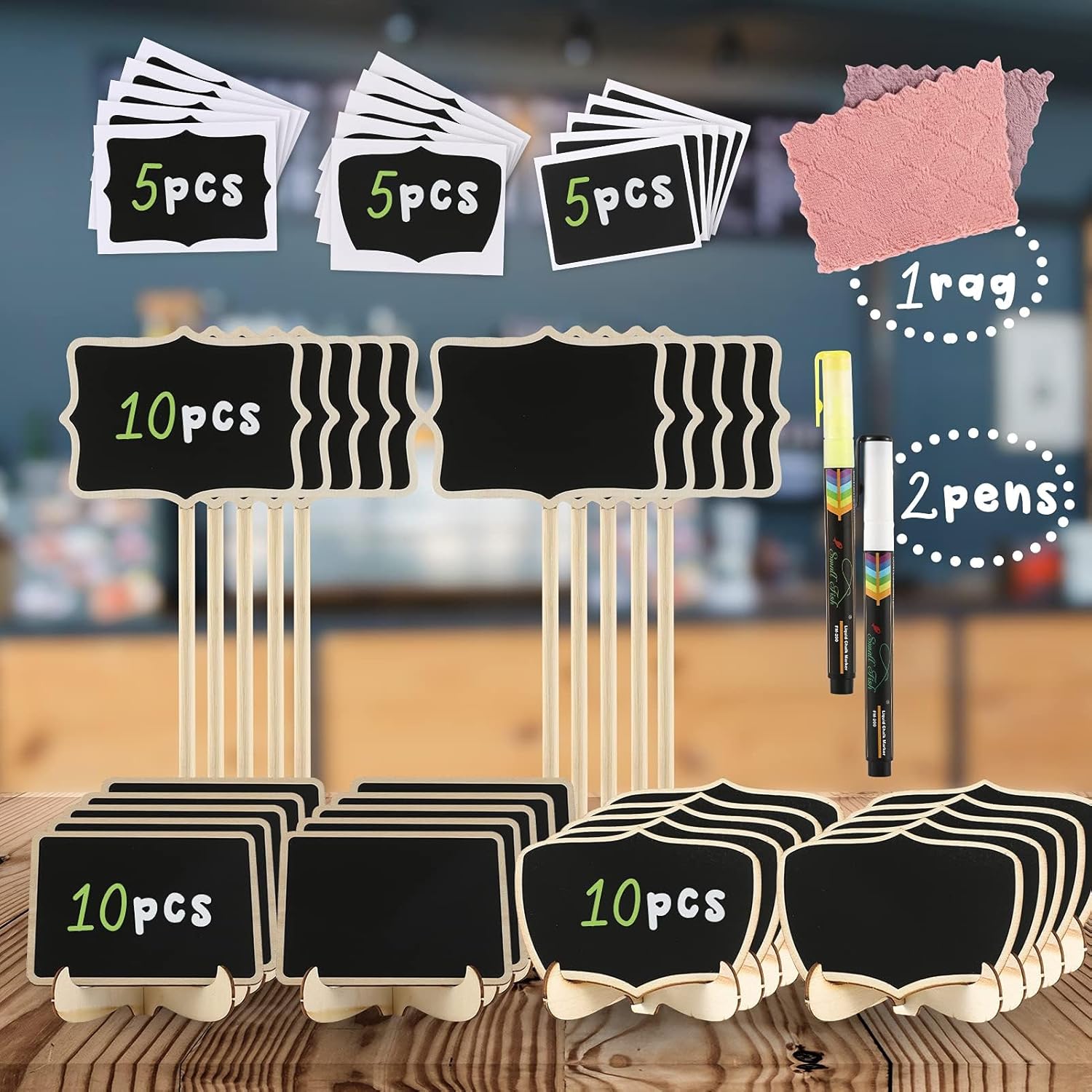 OleOletOy 30 Mini Chalkboards Bundled with 18 Black Mini Chalkboards