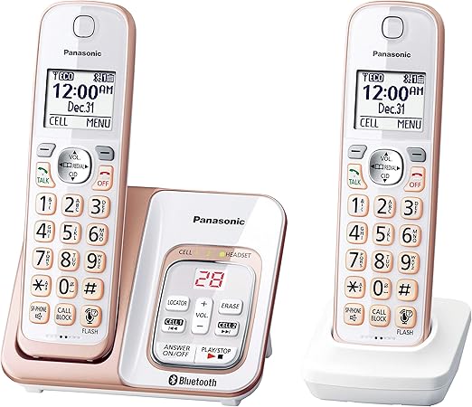 Panasonic KX-TGD562G Link2Cell Bluetooth Cordless Phone with Voice Assist and Answering Machine - 2 Handsets (Renewed)