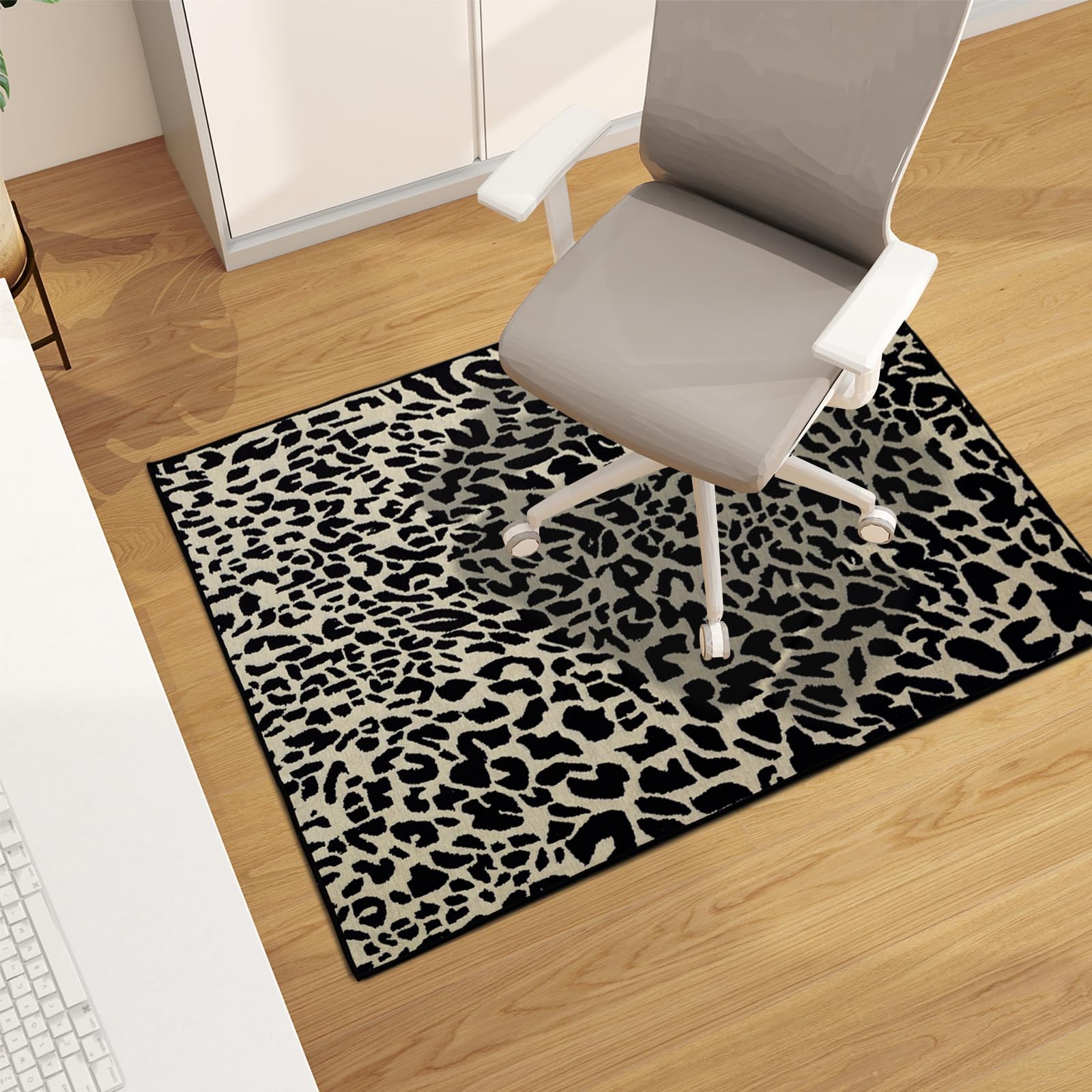 Office Chair Mat for Hardwood Floor, 48"x36" Easy Glide Computer Desk Mat Protector for Rolling Chair Under Desk Rug Nonslip Backing, Machine Wash, (Modern)