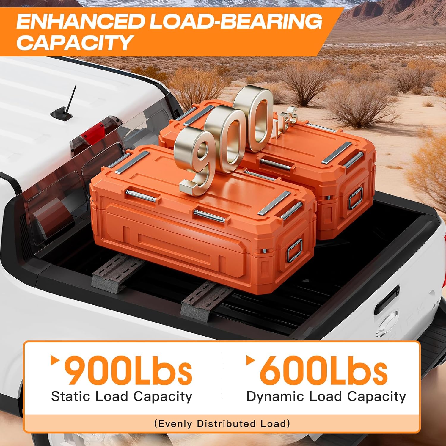 SYHVU Low Profile Truck Bed Rack - 900 lbs Capacity Adjustable Cargo Cross Bars, Heavy Duty Steel Universal Truck Rack for Silverado, Ford F-150, Ram, Tacoma, Tundra, Sierra, Frontier, JT