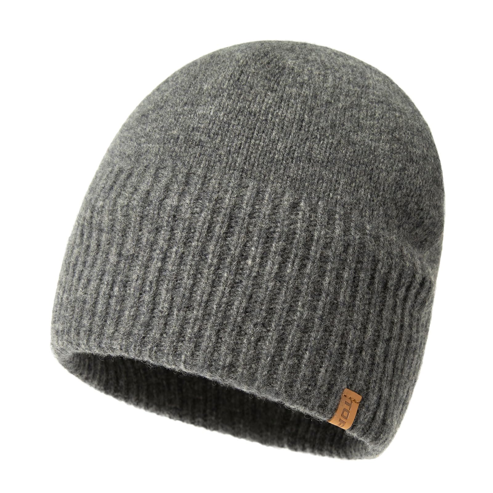 PolarWool™ 100% Merino Wool Trawler Fisherman Beanie, Unisex Fleece Lined Thermal Winter Hat, Warm Wooly Beanie for Running, Golf, M-XXL
