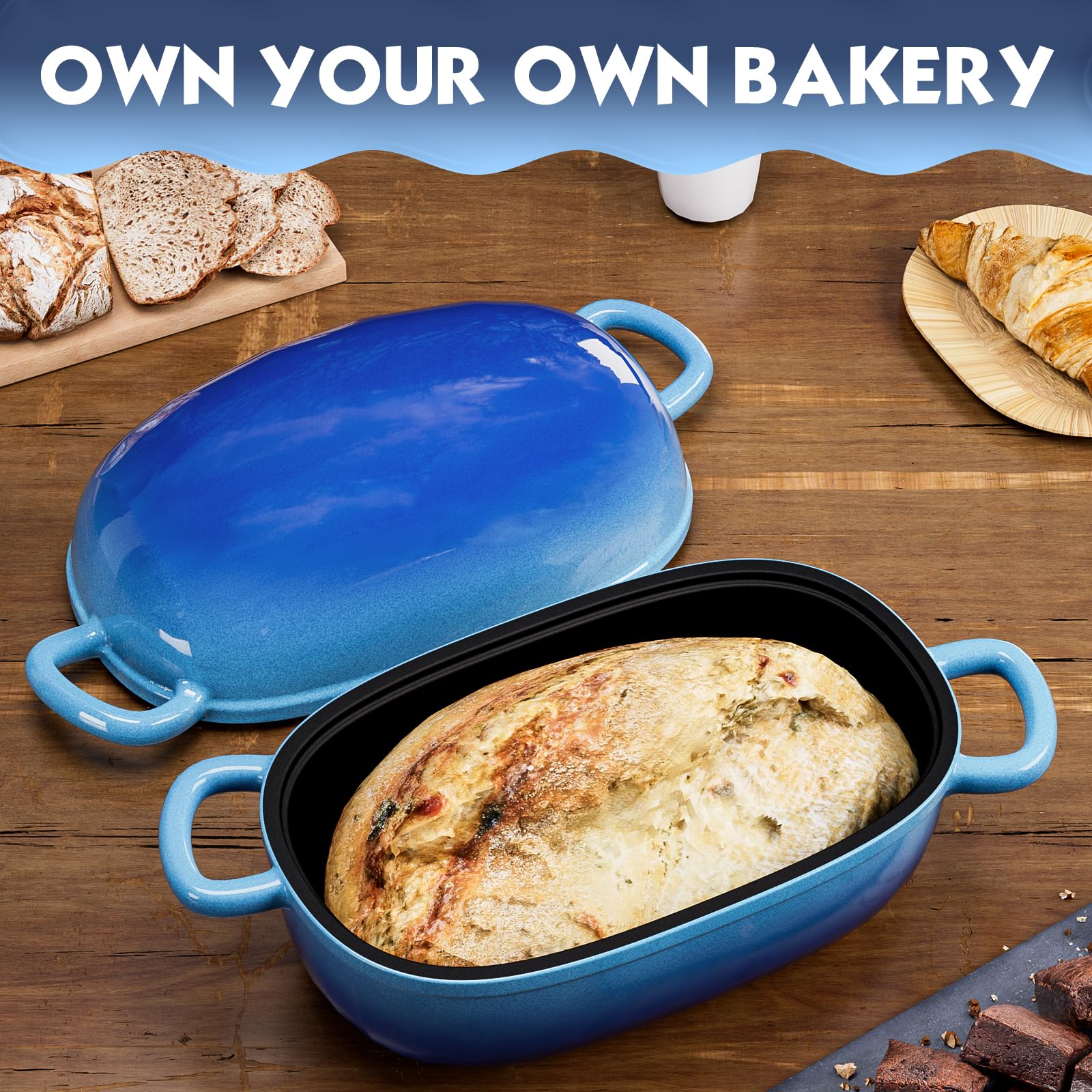 Amazon.co.jp: PROCHOP ダッチオーブン パン焼き用 9x6インチ - 2.5