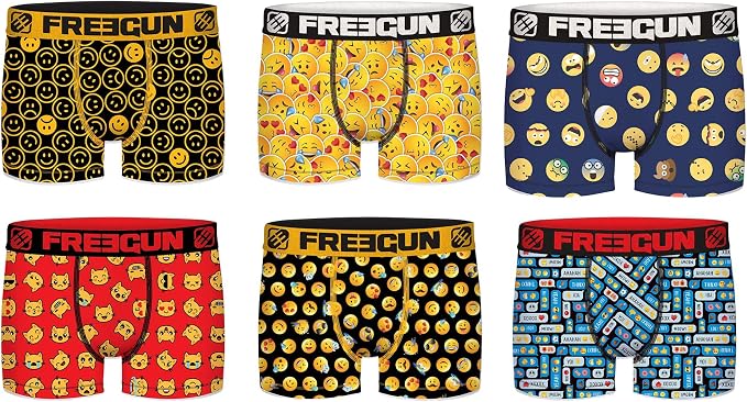 Amazon.com: FREEGUN. Boxer Fgp70 Emoji-Smiley-Emoticon - Modelos surtidos  para hombre (microfibra), M : Ropa, Zapatos y Joyería