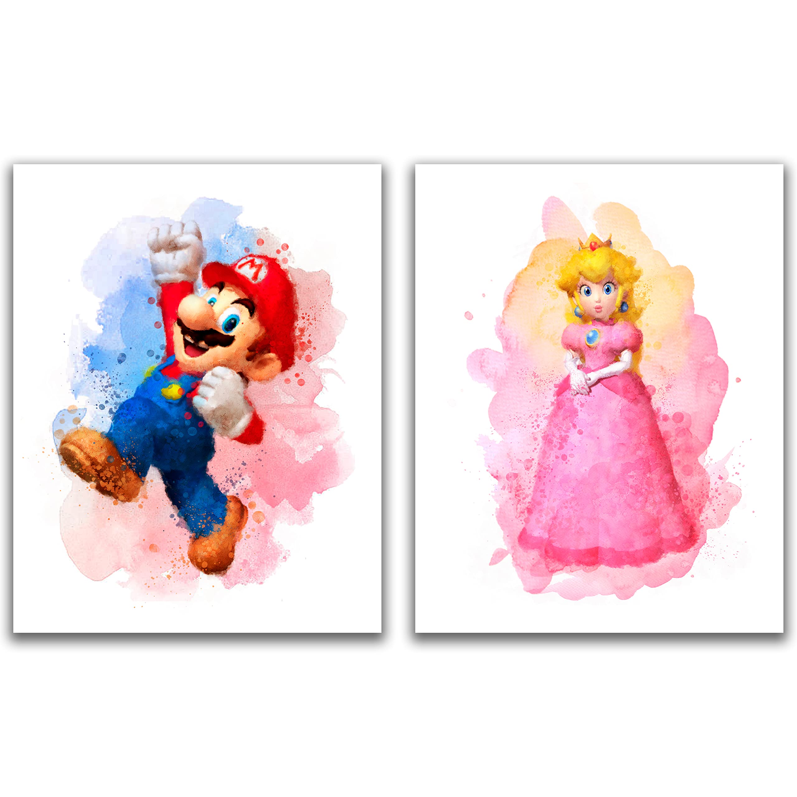 Amazon.co.jp: Gwency Design スーパーマリオゲーム 水彩ポスター - 6