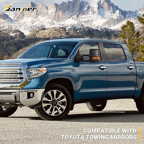 Miniatura 8 de Espejos de remolque para Toyota Tundra 2007-2021, espejo de remolque para Toyota Sequoia 2008-2017, señal de giro de flecha calentada de vidrio