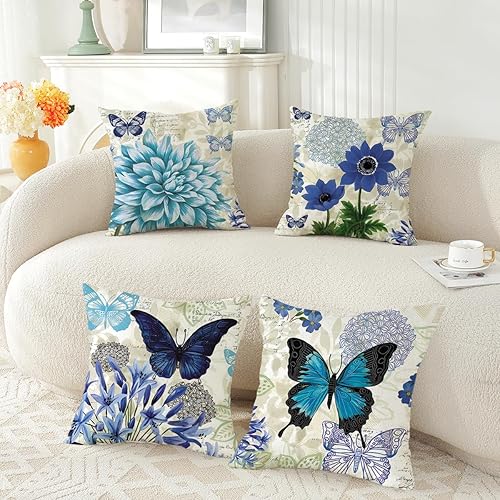 Miniatura 5 de TAOSON Paquete de 2 fundas de cojín de lona para sofá, decoración del hogar, diseño geométrico moderno de cuadrifolio con cierre de cremallera