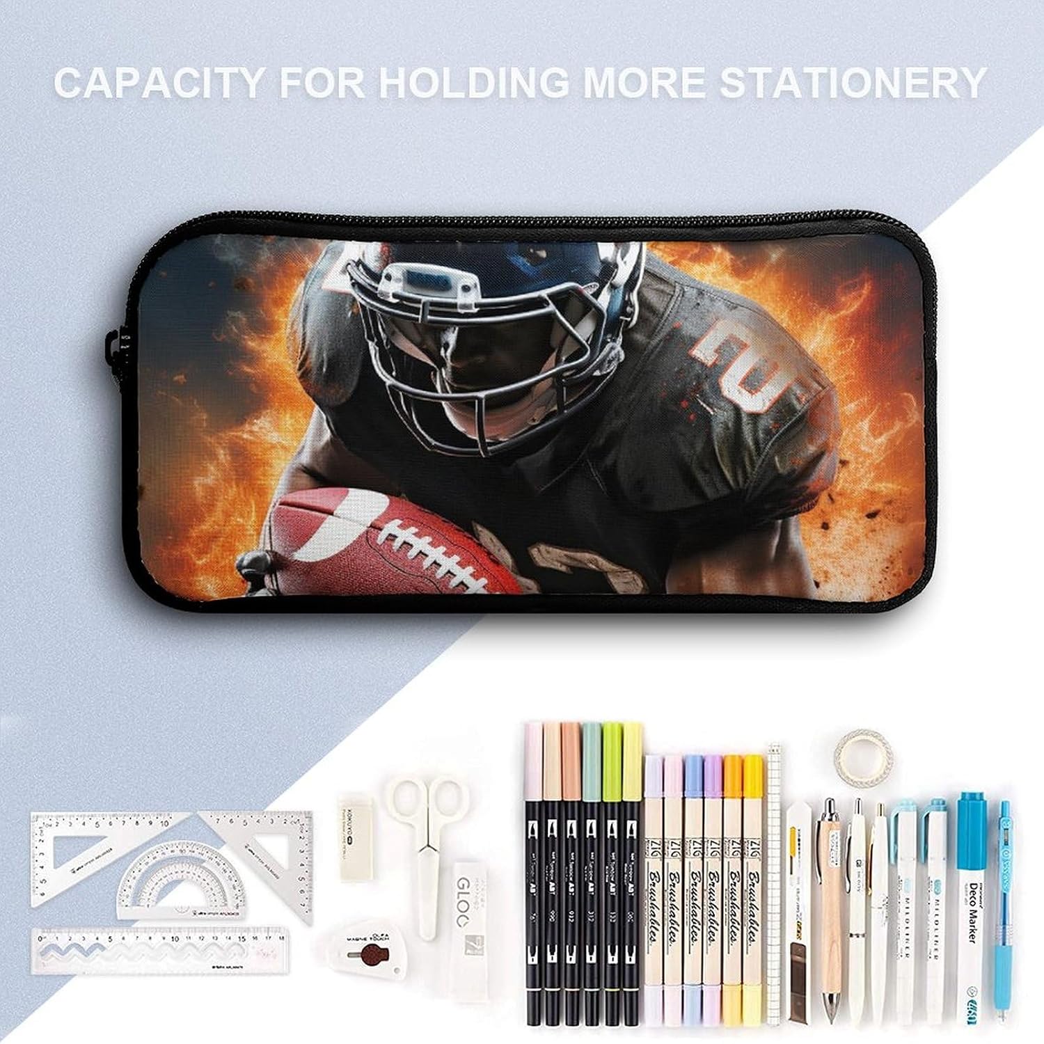 Cool American Football Pencil Case Large Capacity Pencil Pouch image 3
