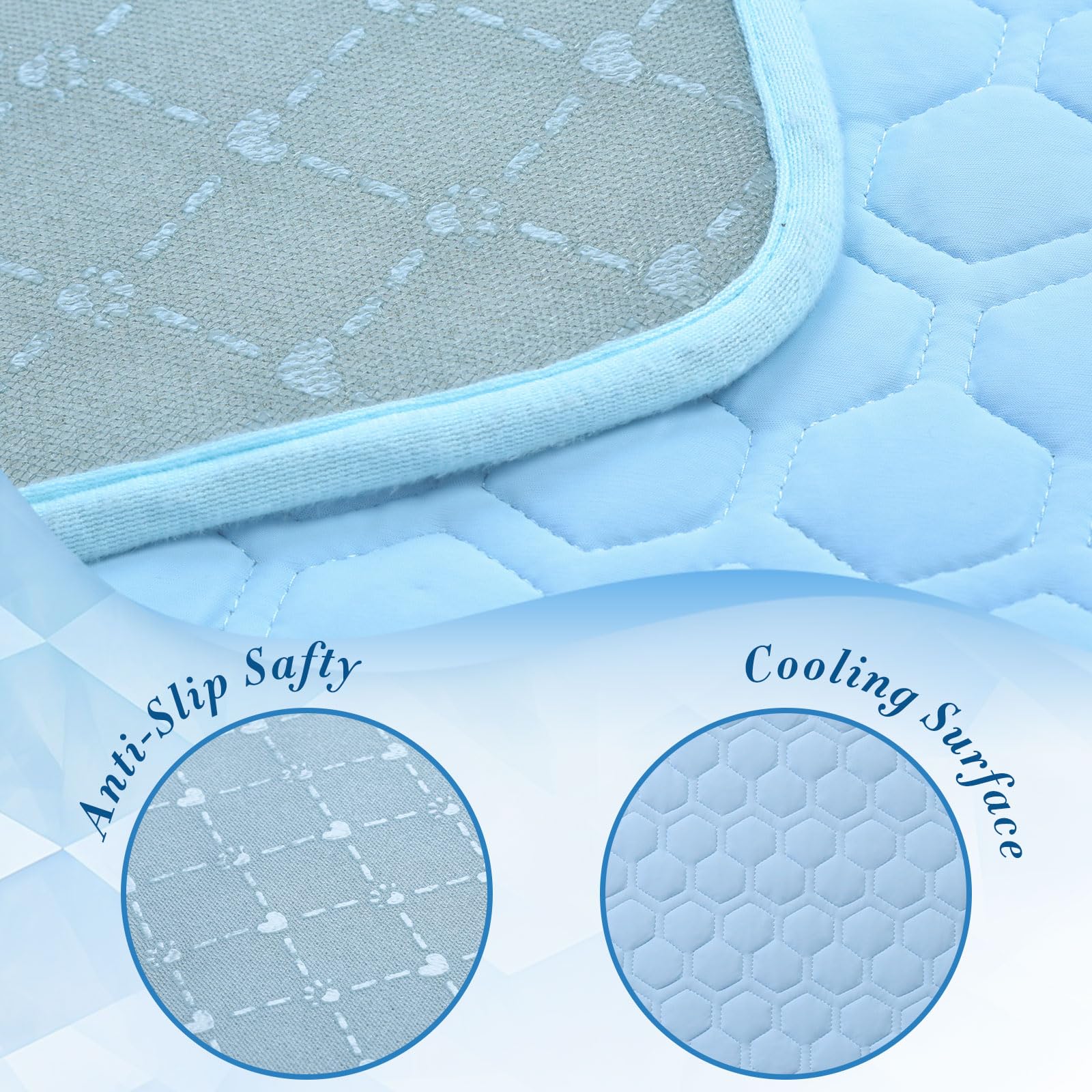 SISROL Arc-Chill Haustier Kühlmatte Hunde Katzen Q-Max 0,5 Waschbar Anti-Rutsch Pad
