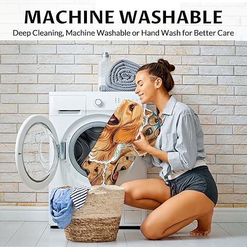 Miniatura 5 de Manta Golden Retriever de 50 x 40 pulgadas, bonita manta para niños, niñas, niños, mantas amarillas suaves y peludas para cuna, sofá y viajes