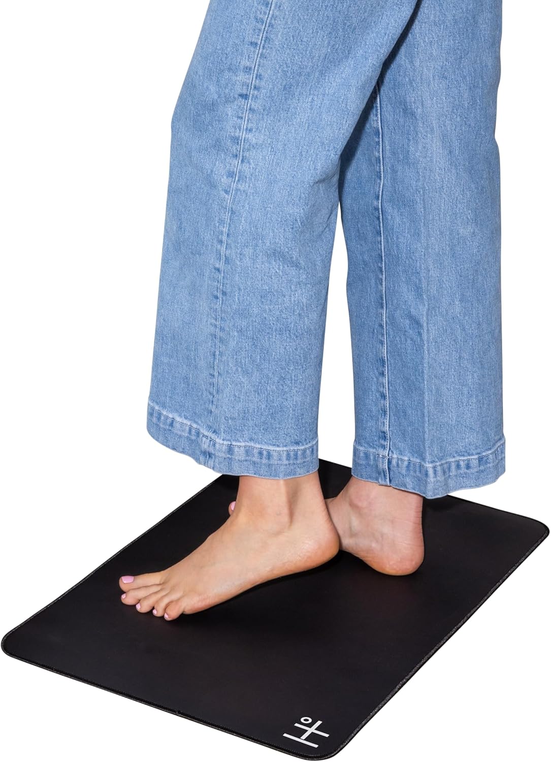 HOT HAVEN Grounding Mat for Feet, Desk & Bed | 24"x16" Conductive Carbon Earthing Pad with 15 Ft Cord | Indoor Grounding for Sleep, Relaxation & Desk Use | Non-Slip Backing (White Logo)