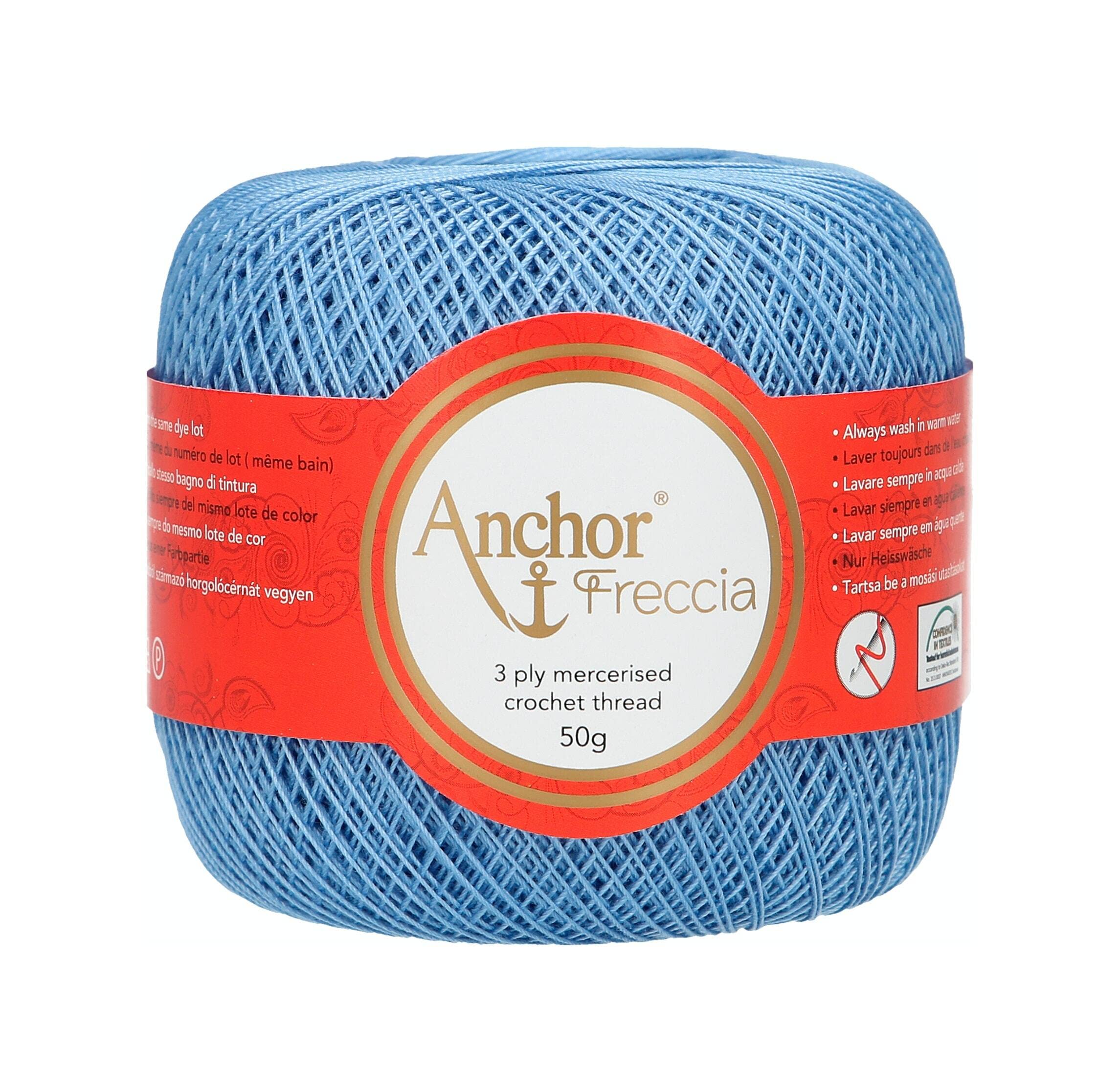 Anchor Freccia 20 4771020-00130 Blue Crochet Yarn 100% Cotton