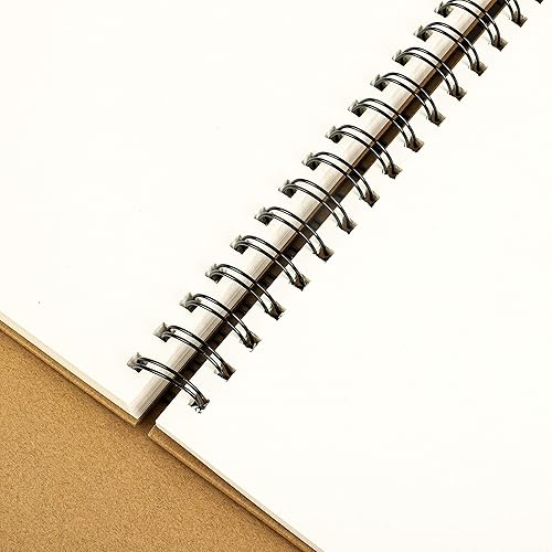 Miniatura 4 de Krafty - Cuaderno con tapa blanda en blanco, cuaderno de bocetos en espiral, libro de dibujo, 60 hojas140gsm (A4)120 páginas