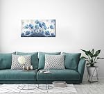 Piy Painting Blooming Blue Flowers Plants Wall Art Decor Artwork for Bedroom (20x40 Inches)