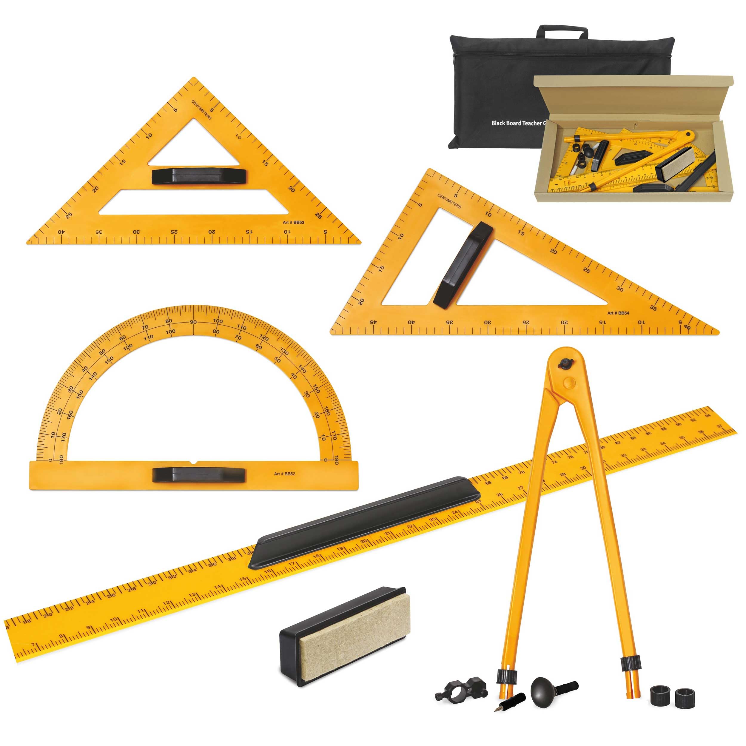 Isomars Black Board/White Board Geometry Set - (Big Size) - With Bag (BBTG9 - Set of 9)-image-44