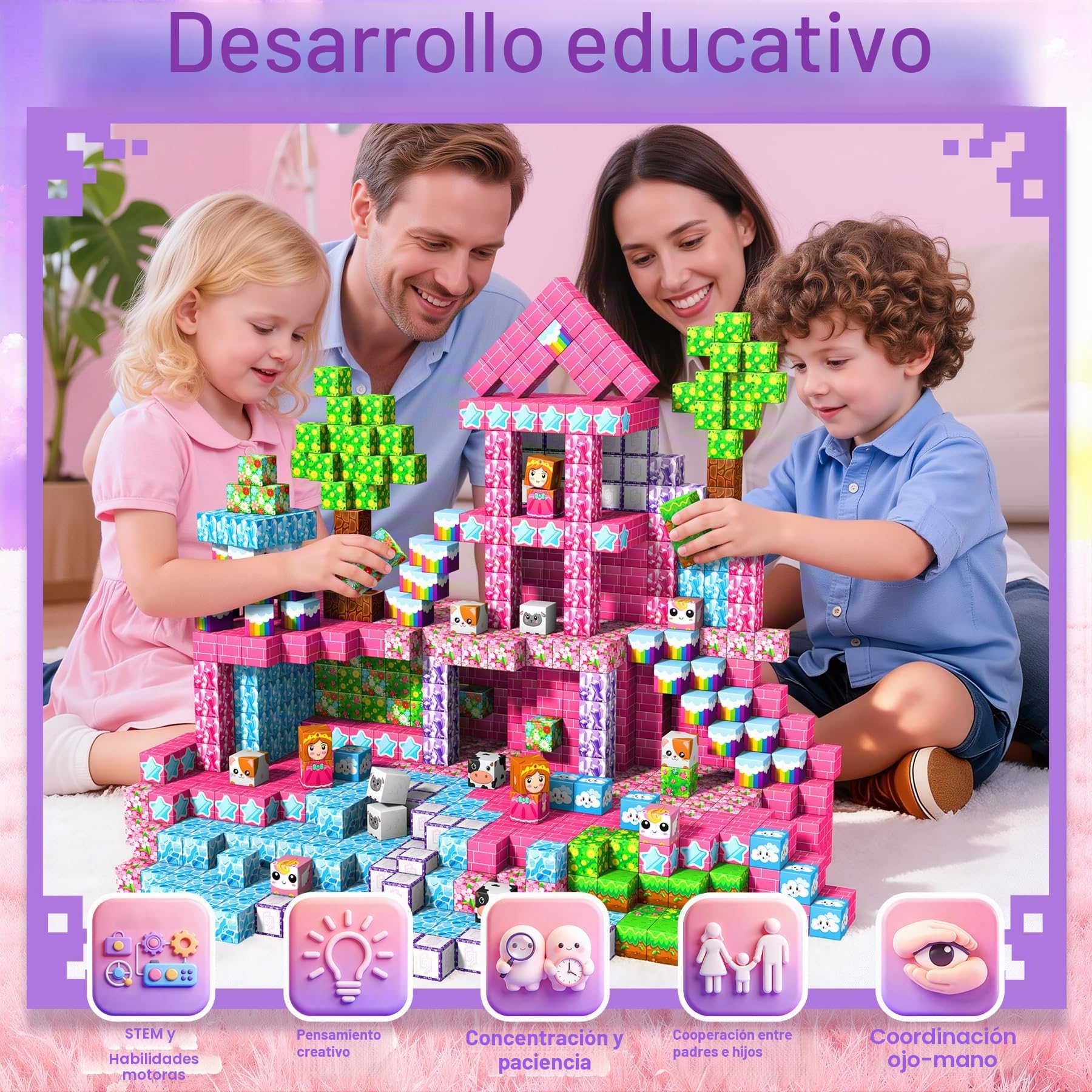 Bloques Magneticos Construccion Niños - 165 Piezas Cubos