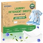 HOMERHYME Laundry Detergent Sheets - Fresh Linen Scent, 200 Loads (100 Sheets), Plastic Free Laundry Sheets for Travel, Dorms, Home, Apartments, Eco & Hypoallergenic
