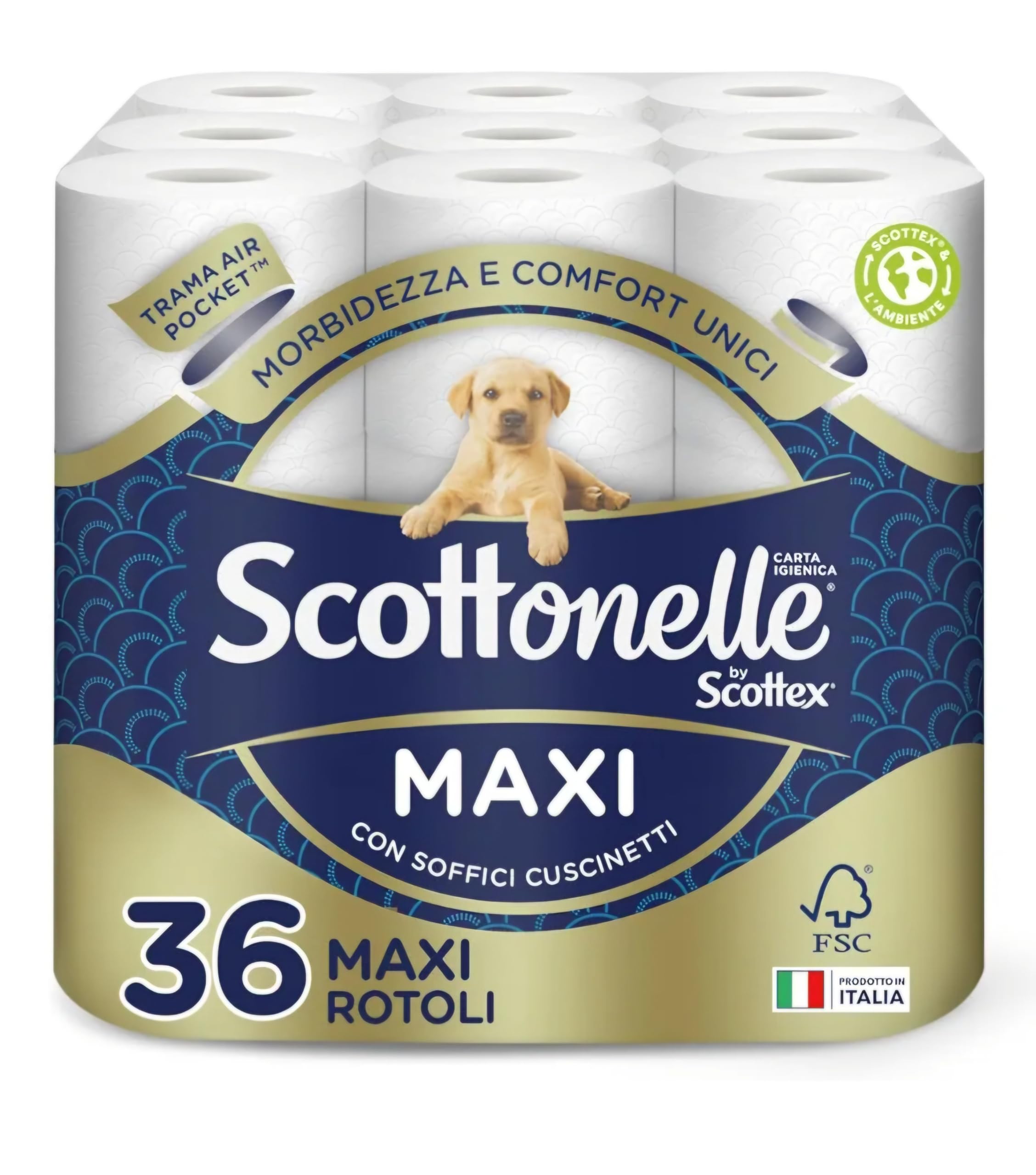 Scottonelle - Papel higiénico, suave y duradero, dermatológicamente probado, 36 rollos maxi