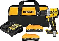 DEWALT 20V MAX XR DCD801QQ2 Brushless Cordless 1/2in Drill Driver Kit with POWERPACK 4Ah Batteries & Charger