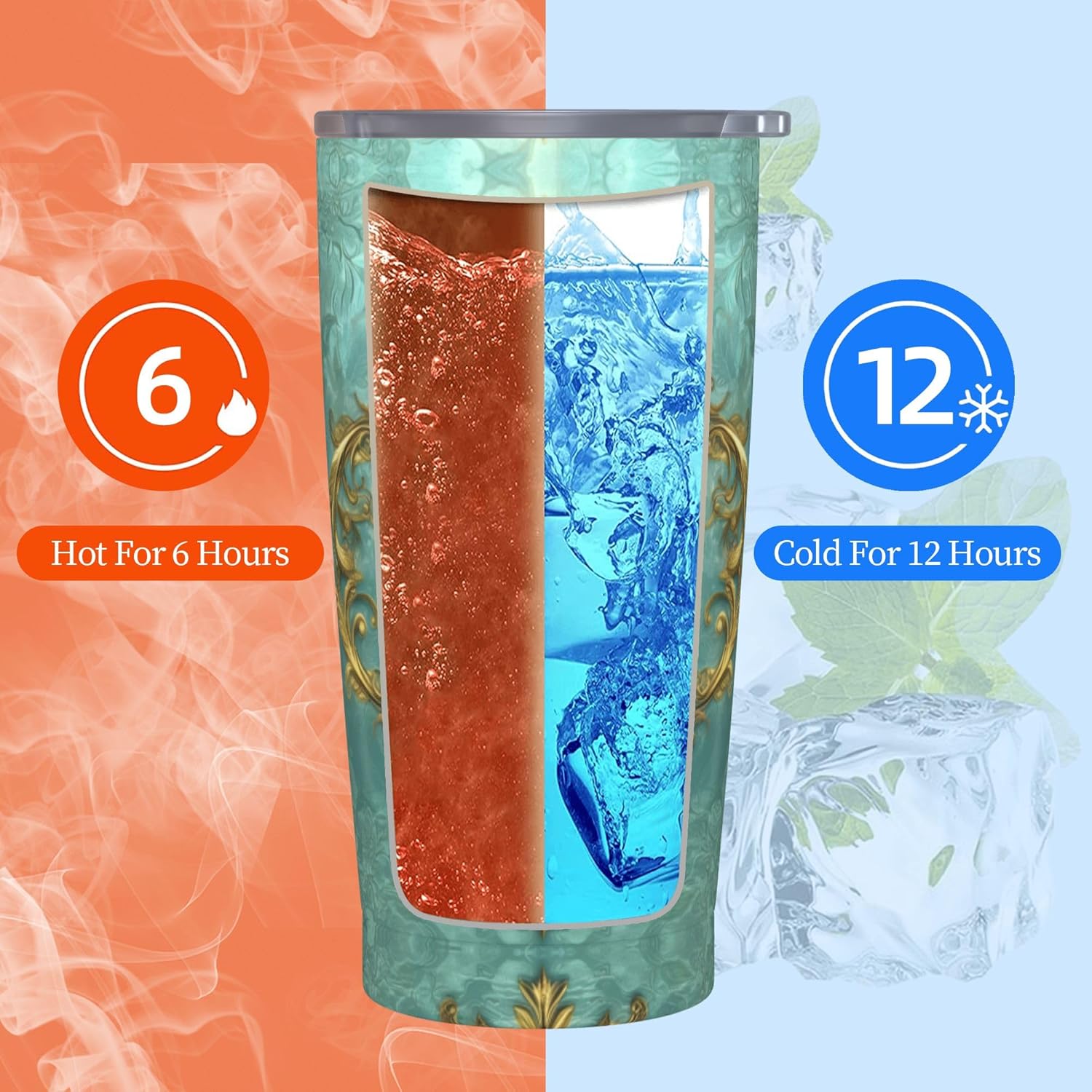 FyLybois Dragonfly Tumbler with Lid and Straw 20 oz Travel Coffee Mug Double Walled Vacuum Insulated Cup LeakProof for Hot and Cold Drinks - Image 6