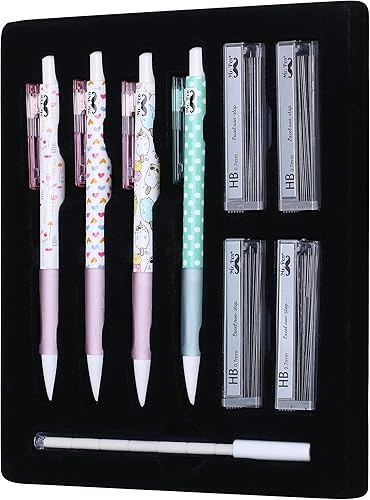 Mr. Pen - Lindo lápiz mecánico, 0.028 in, 16 piezas, lápices de plomo elegantes para niñas y niños con borrador