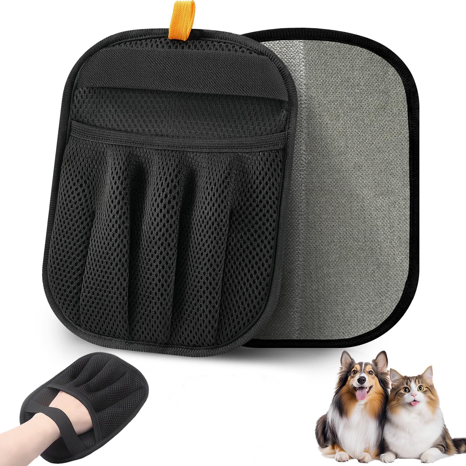 AMWYODK 2-pack pet hair remover glove, magic brush glove pet hair, electrostatic pet hair remover, suitable for cat and dog hair removal,beauty, Sofas, furniture, carpet clothes, car seats。 (2P)