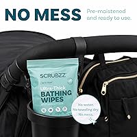 Vista 5 de Toallitas de baño extra grandes sin enjuague para adultos - 80 paños desechables para limpieza corporal para hombres, mujeres y personas mayores