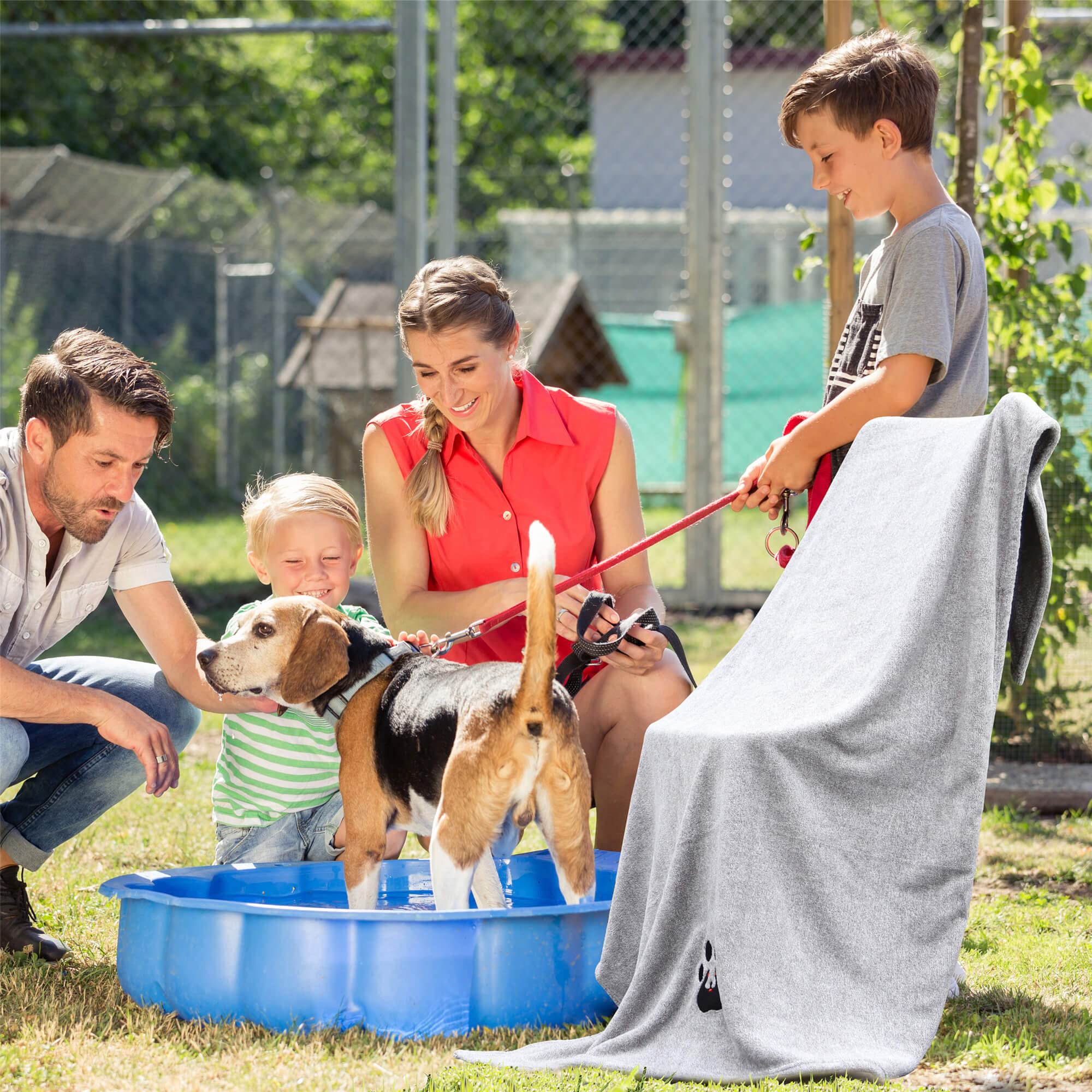 Dogvingpk Serviettes de Bain Extra Larges pour Chien – Serviette de Bain Super absorbante en Microfibre Douce pour Animal Domestique, Taille XL 140 x 91,4 cm, Gris