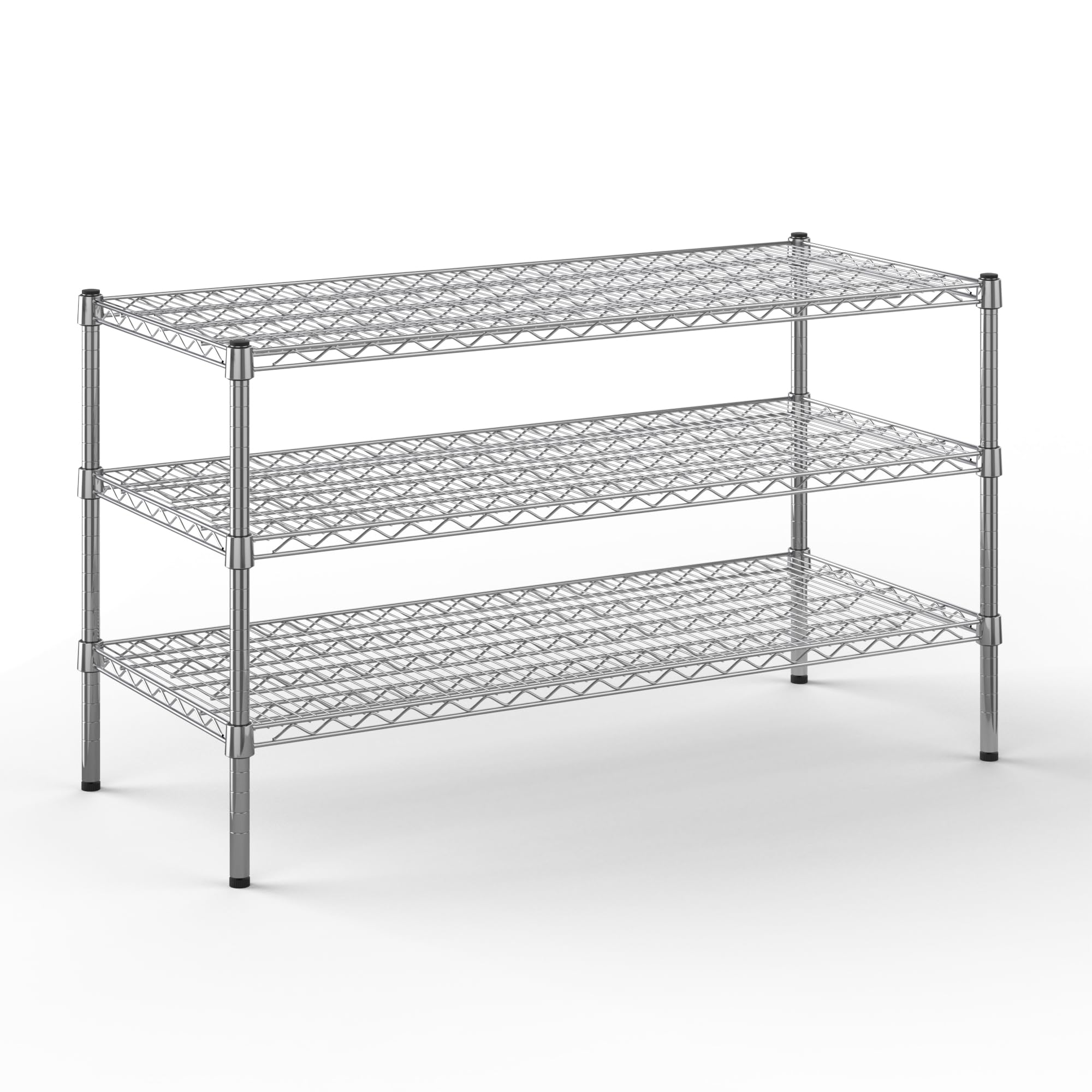 21" Deep x 48" Wide x 27" Height Wire Shelving Kit | 3-Tier | NSF Commercial Storage Rack Unit