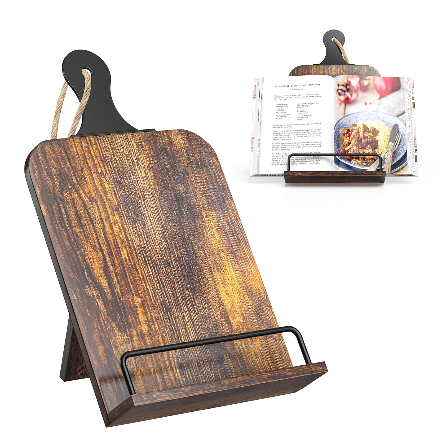 KLM Kitchen Cookbook Stand - Recipe Book Holder for Cooking Organising and Storage - Perfect Home Shelf Decor