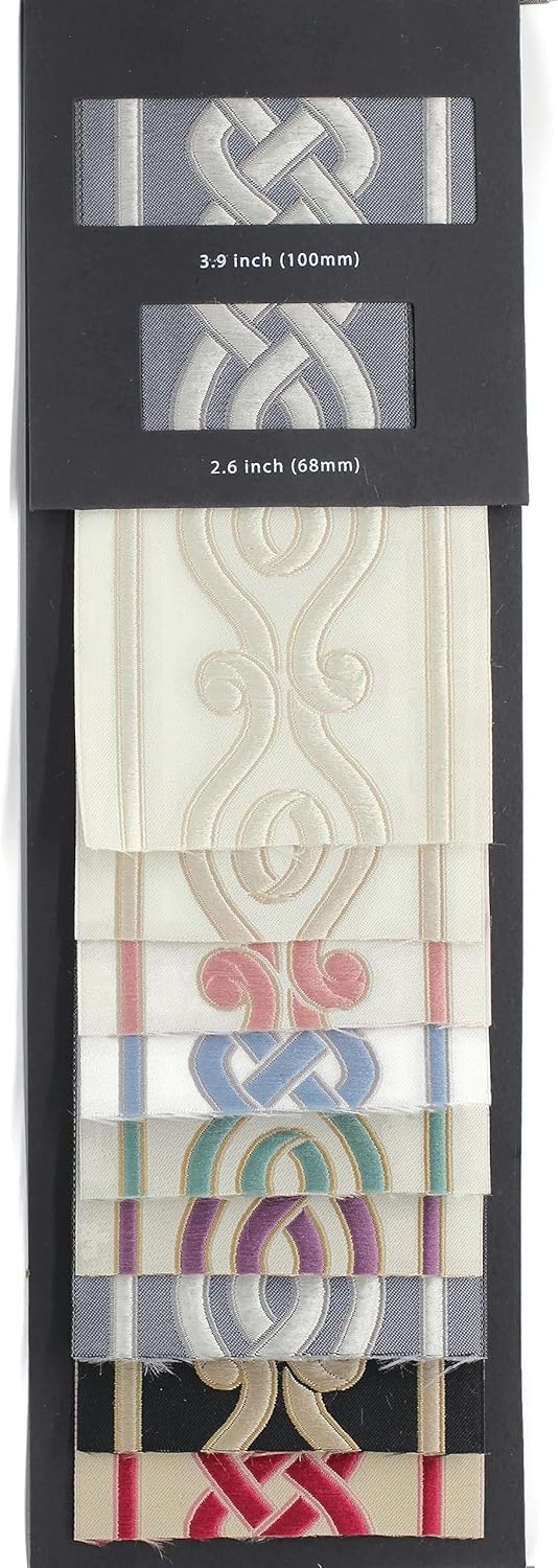 Spiral Fabric Swatch Drapery Trim Jacquard Ribbon for Your Drapes Sample Curtains Drapery Banding Trim Tape 142