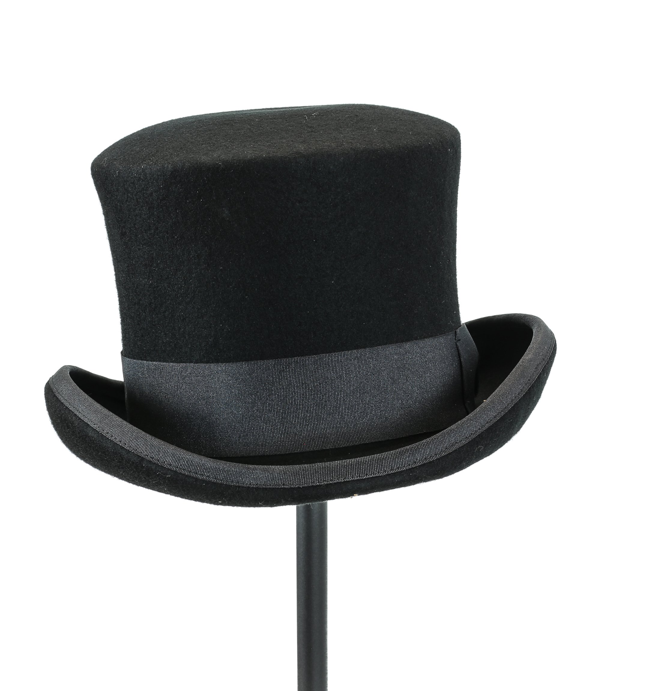 Top Hat Wool Felt Victorian Style Conch Mad Hatter Theater Rental Quality (Plain)