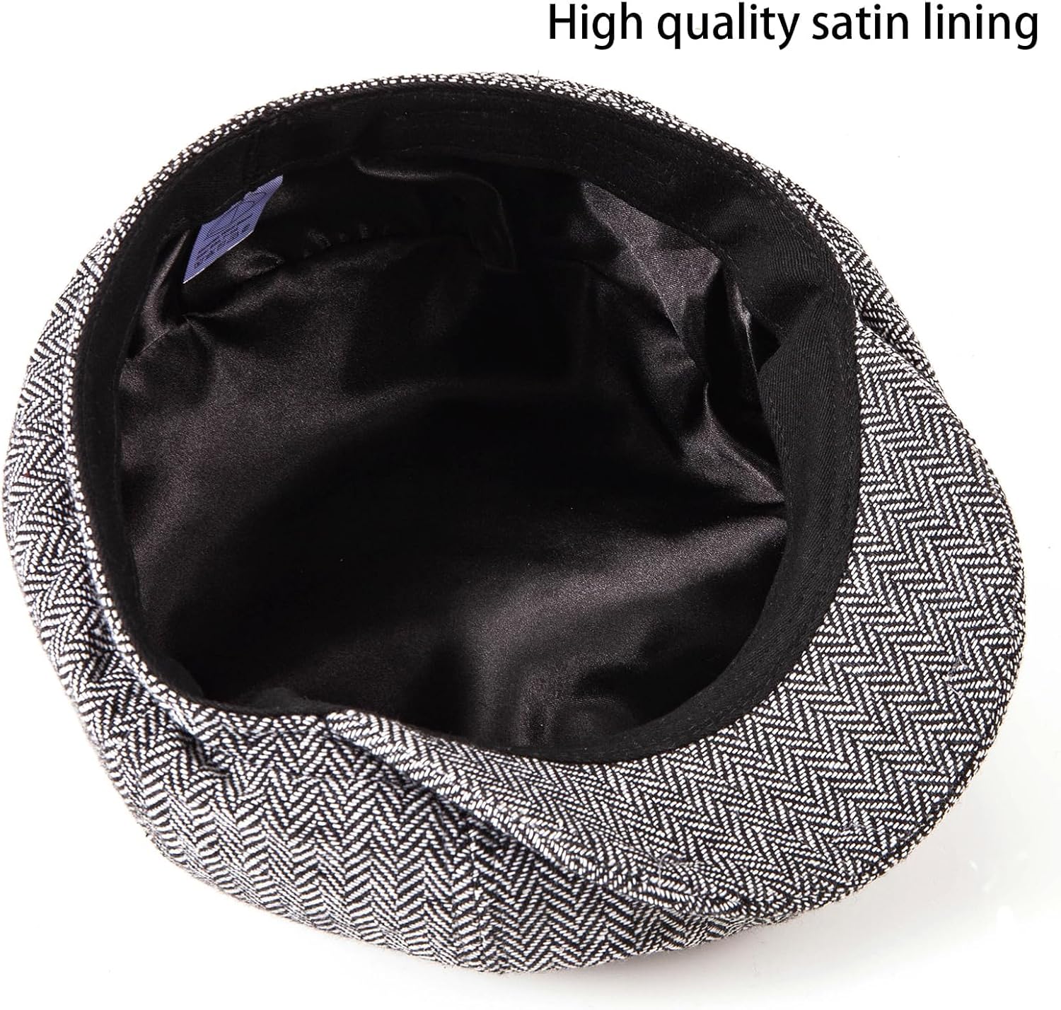 LADYBRO 2 Pack 8-Panel Newsboy Hats for Men Cabbie Wool Blend Tweed Irish Cap Adjustable