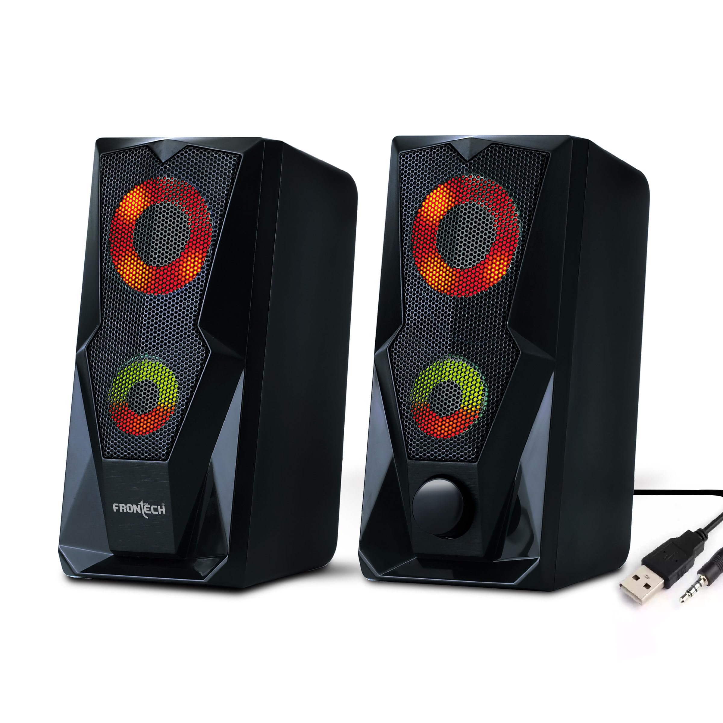FRONTECH 2.0 Channel Multimedia Speakers – 12W | USB Powered | RGB Lighting | 3.5mm AUX | 1 Year Warranty (SPK-0013)-image-43