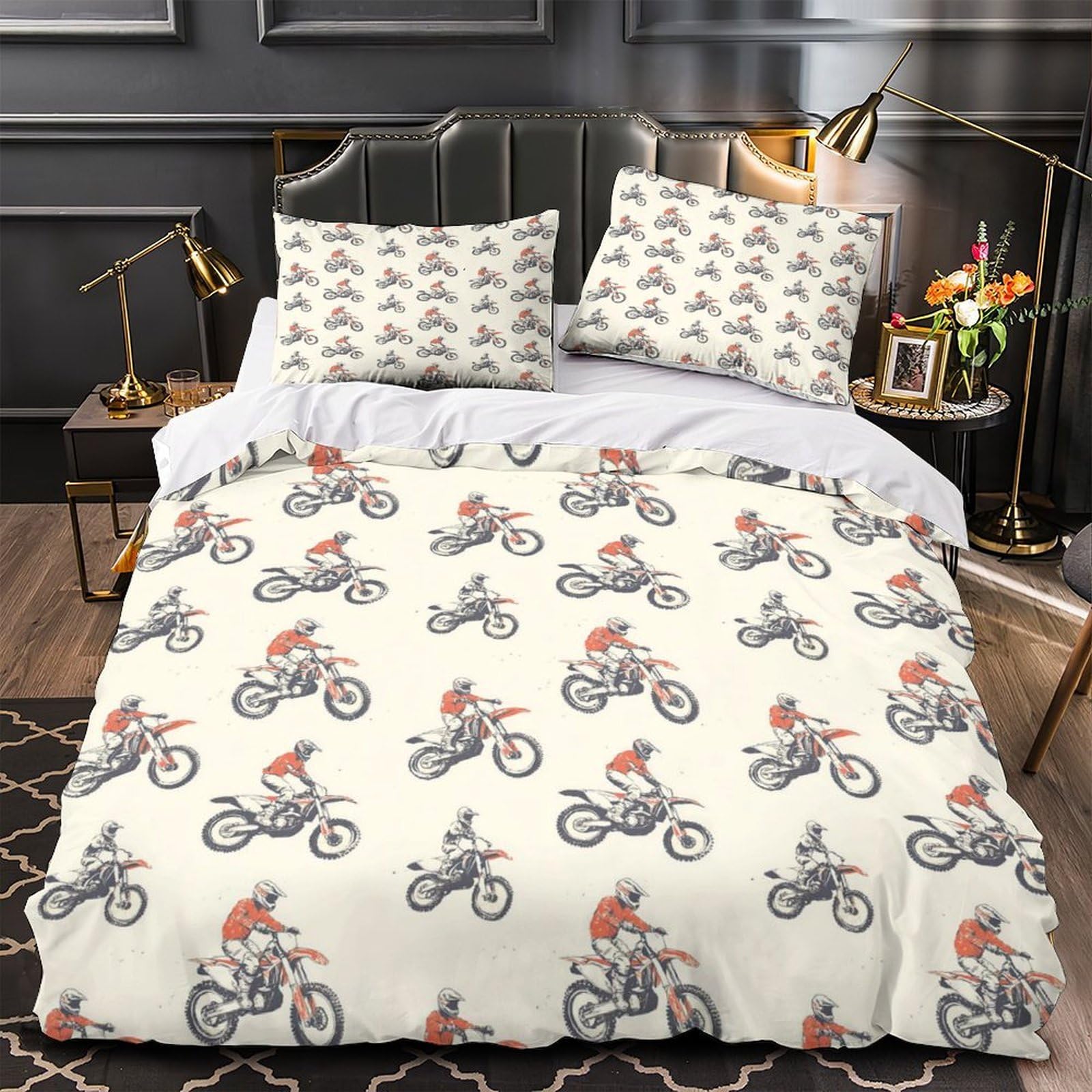 Housse de Couette Hypoallergique Microfibre Anti-Acarien Lit Super King 260x220