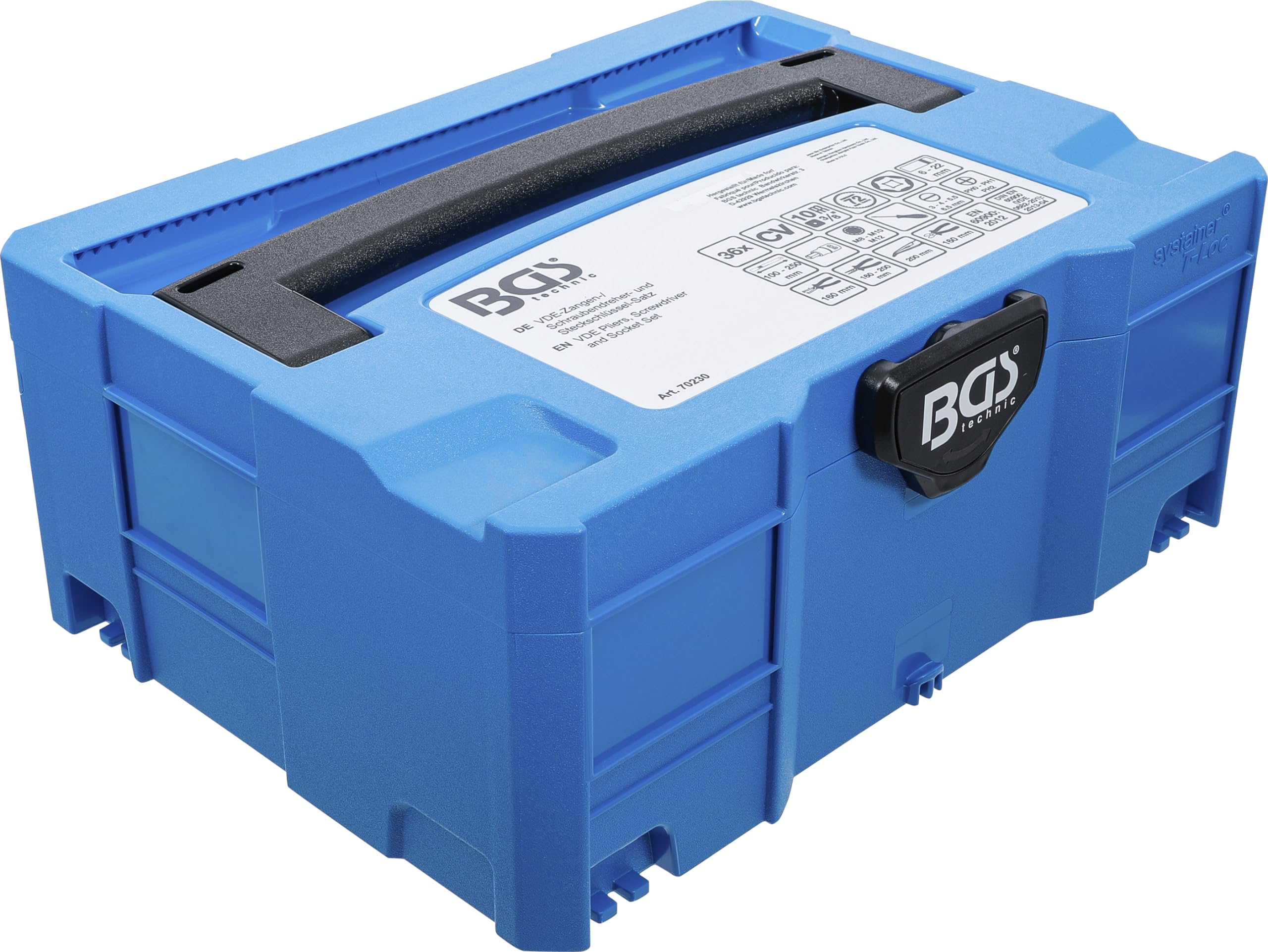 BGS 70230 | Zestaw szczypiec VDE/wkrętaków i kluczy nasadowych | BGS systainer® | 36 szt.