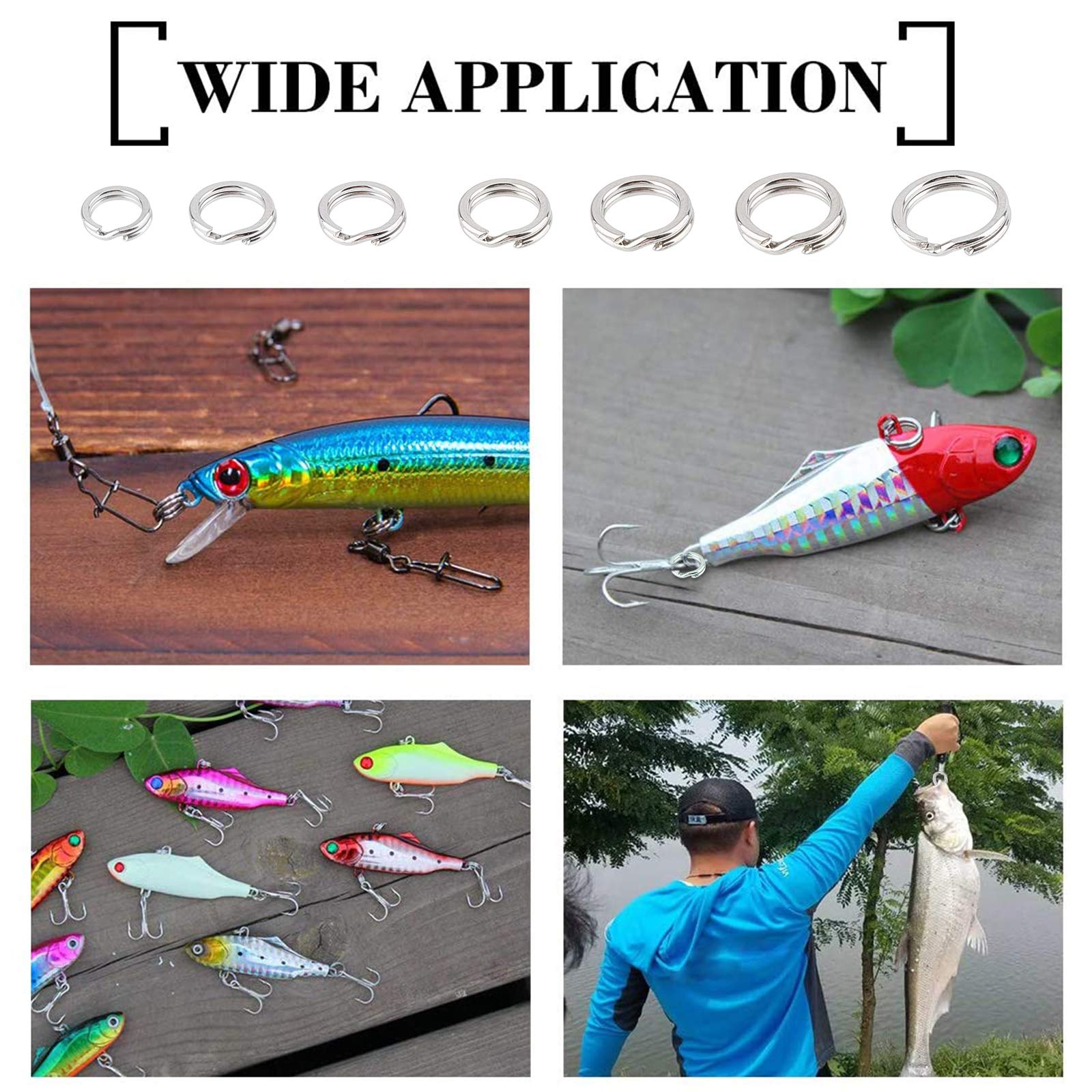 SUPERFINDINGS 382PCS 7 Sizes Fishing Split Rings Stainless Steel Double Snap Rings Heavy Duty Lure Rings with Split Ring Plier Tool for Saltwater Freshwater Fishing : Sports & Outdoors