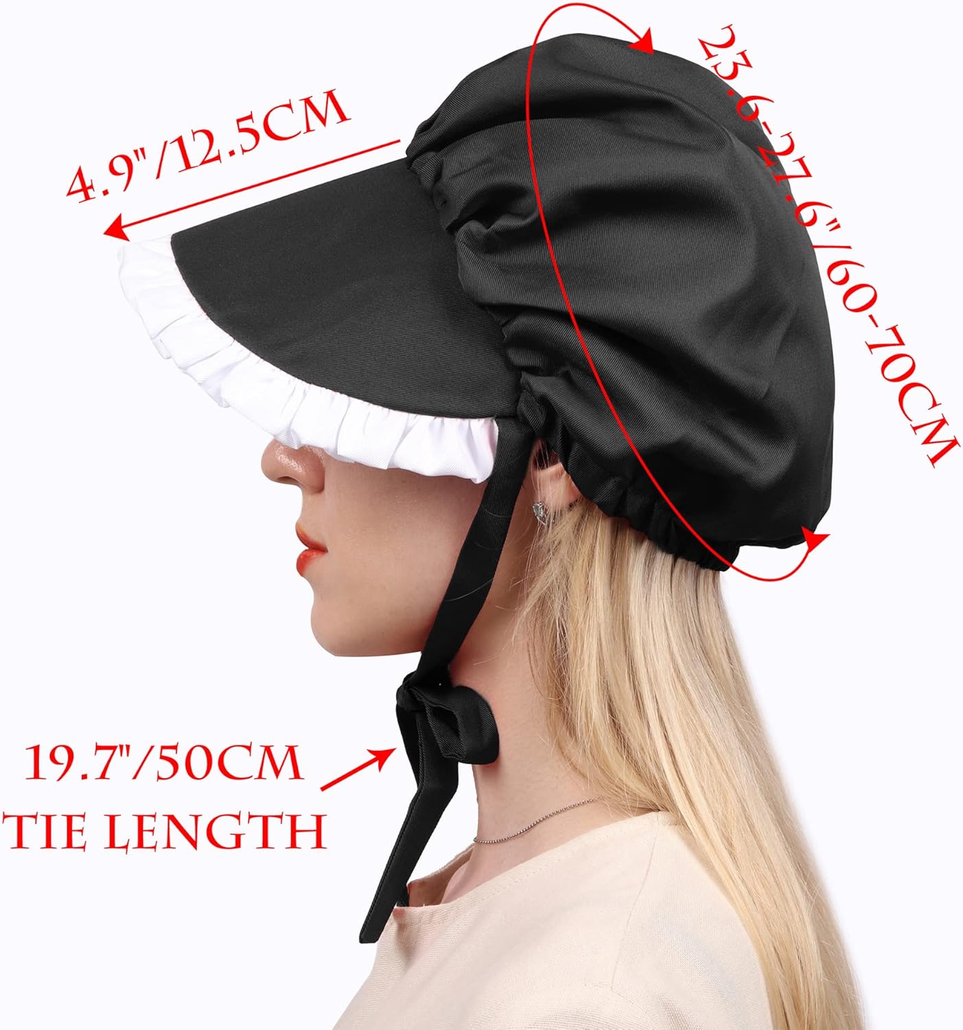 C-ZOFEK Women's Colonial Cap Medieval Bonnet Hat for Christmas Cosplay Headwear - Image 6
