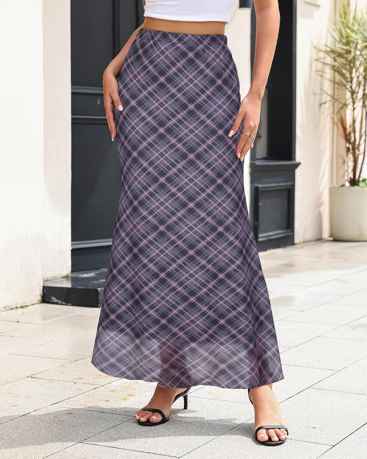 Women's Gothic Mesh Maxi Skirt Elastic High Waisted Flowy Bodycon Y2k Leopard Print Long Skirts for Women - Image 2