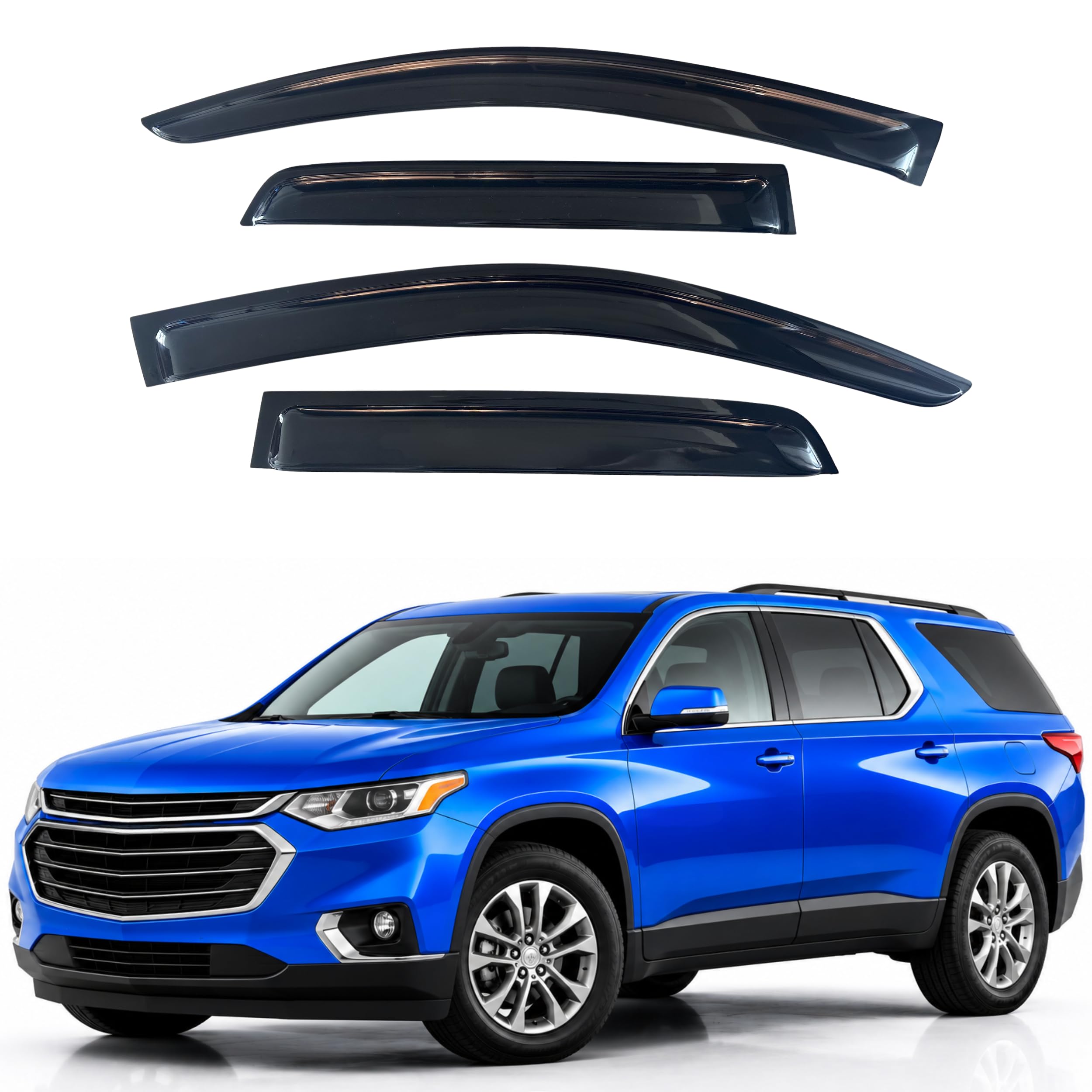 IG Window Visors Fit for 2018-2023 Chevrolet/Chevy Traverse, Out-Channel Rain Guards Vent Wind Deflectors 4PC, Car Accessories for 18-23 Traverse