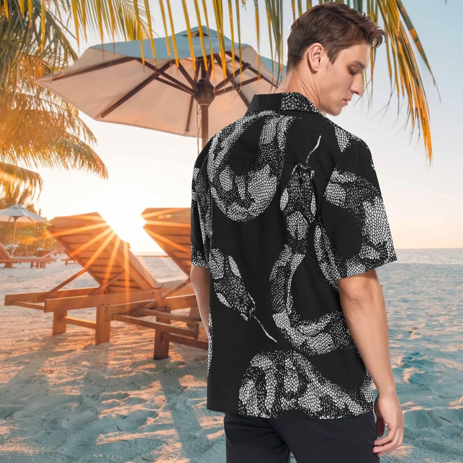 visesunny Fashion Hawaiian Shirts for Men Short Sleeve Aloha Beach Shirt Floral Summer Casual Button Down Shirts S-3XL - Image 3