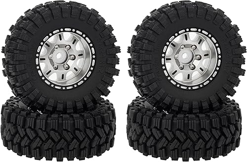 MEUS RACING 1.2 Beadlock Wheels Juego de neumáticos de latón para TRX4M SCX24 FCX24 AX24 124 118 RC Crawler Car, negativo 0.157 in 1.48 oz (modelo