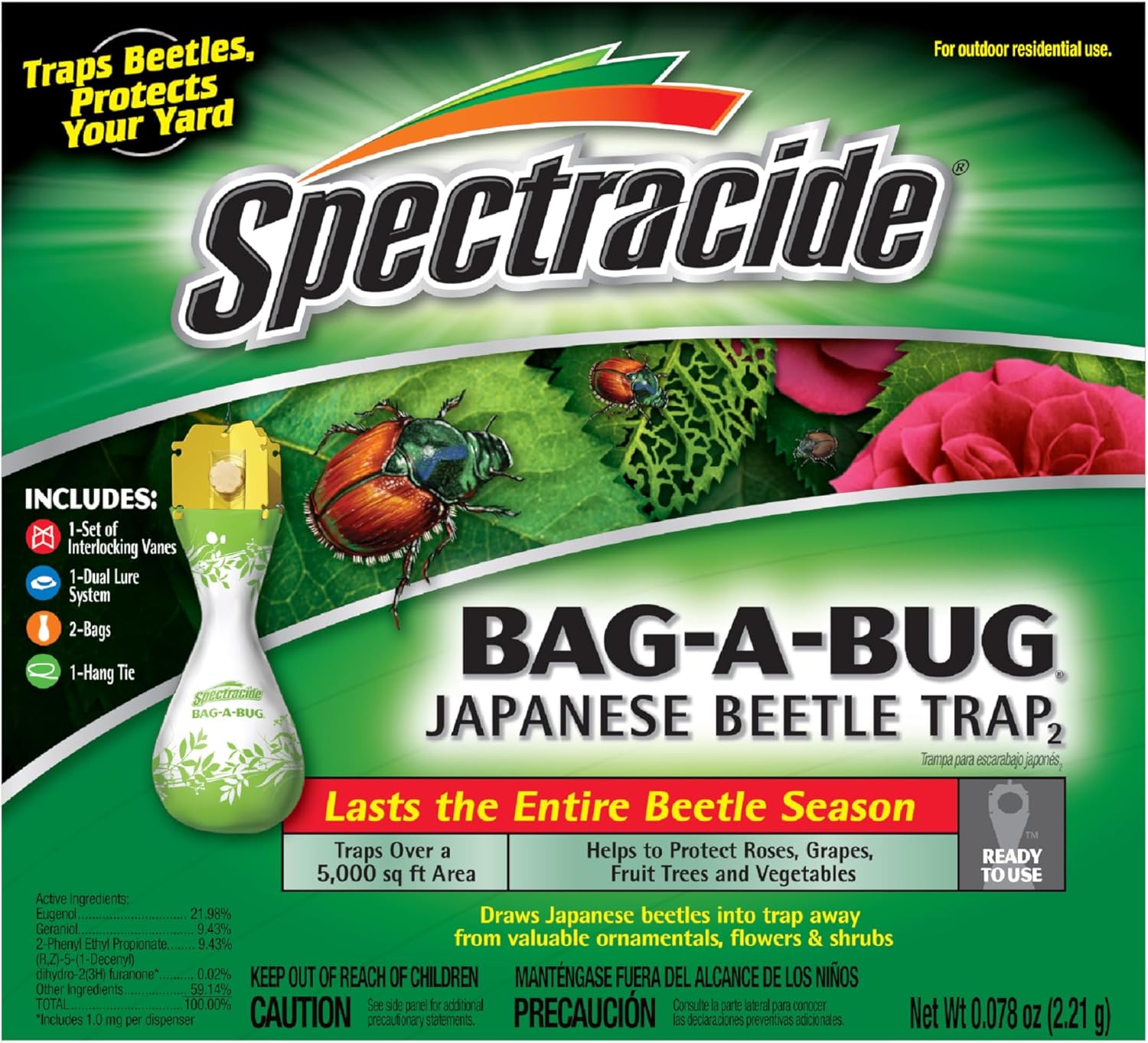 Spectracide Bag-A-Bug Japanese Beetle Trap, Dual Lure System 12 count